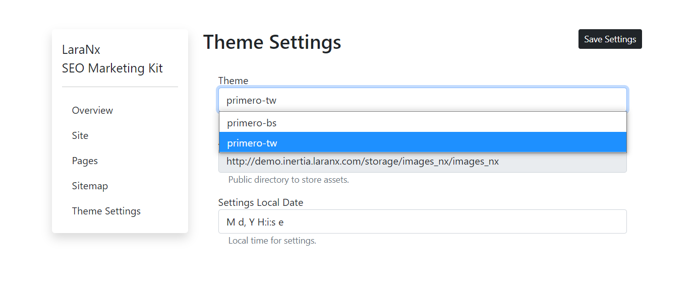 Theme Settings