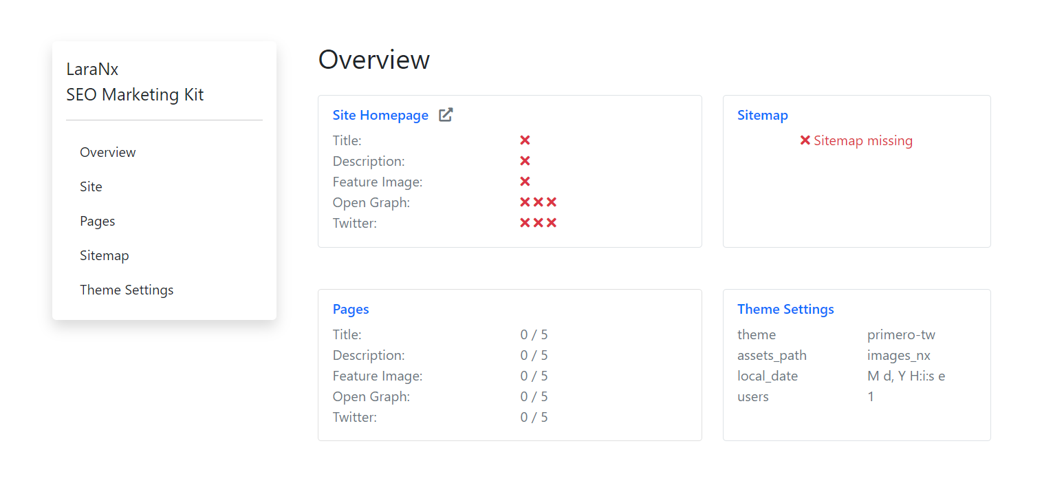 Laravel Site Seo Admin